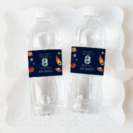 Houston We Have A 8 Year Old 8th Birthday Party Wasserflaschenetikett