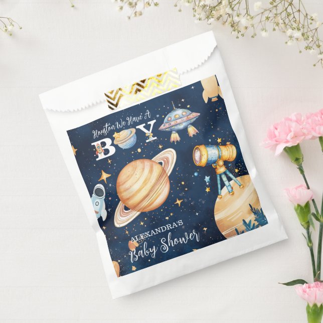 Houston We Have A Boy Outer Space Geschenktütchen (Versiegelt)