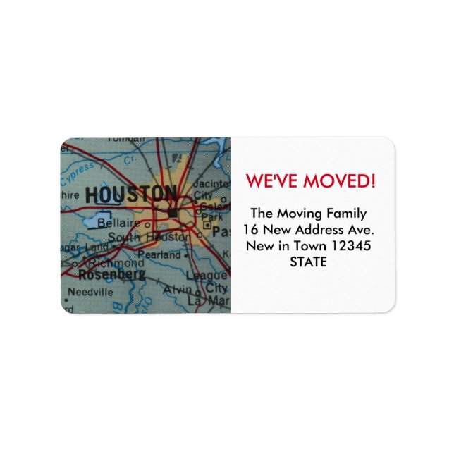 Houston We ve Moved Label Adressaufkleber (Vorne)