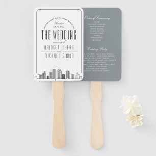 Houston Wedding Hochzeitsprogramm Hand Fan Fächer