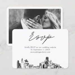 Houston Wedding Minimalistisch Sketch UAWG Begleitkarte