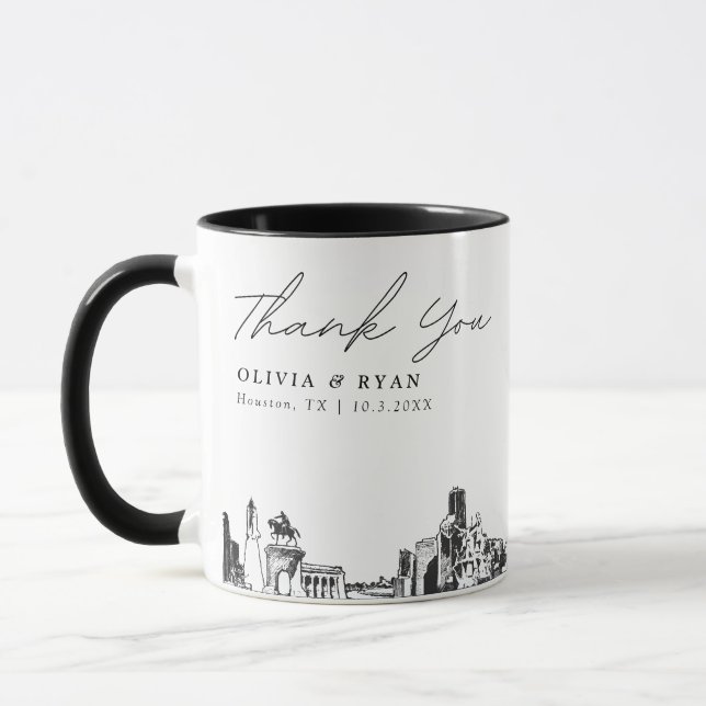 Houston Wedding Simple Custom Coffee Tasse (Links)