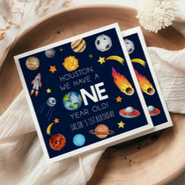 Houston, wir haben ein einjähriges 1. Geburtstags- Serviette