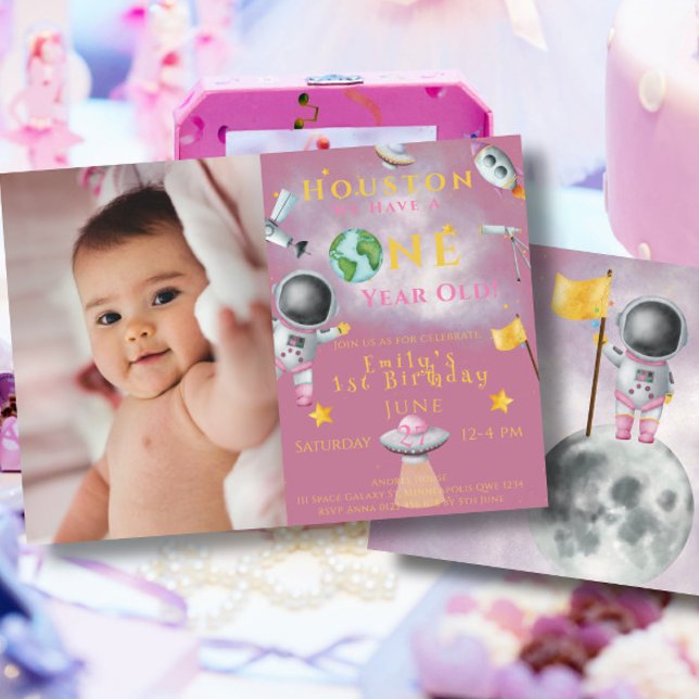 Houston Wir haben ein Jahr alte Raumfähre Astronau Einladung (Von Creator hochgeladen)