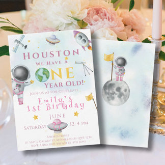 Houston Wir haben ein Jahr alte Raumfähre Astronau Einladung