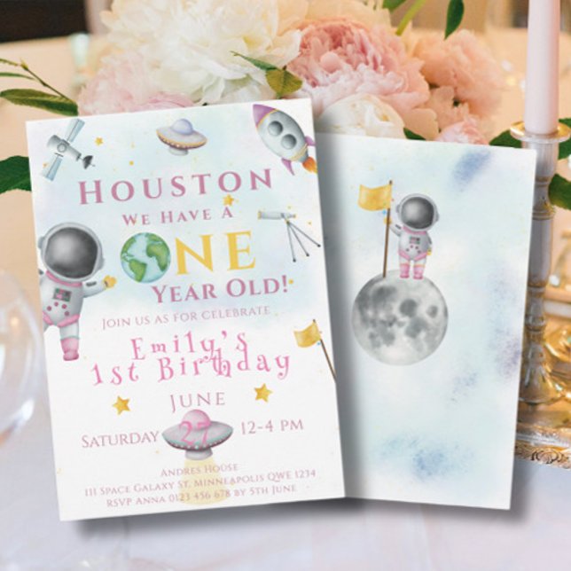 Houston Wir haben ein Jahr alte Raumfähre Astronau Einladung (Von Creator hochgeladen)