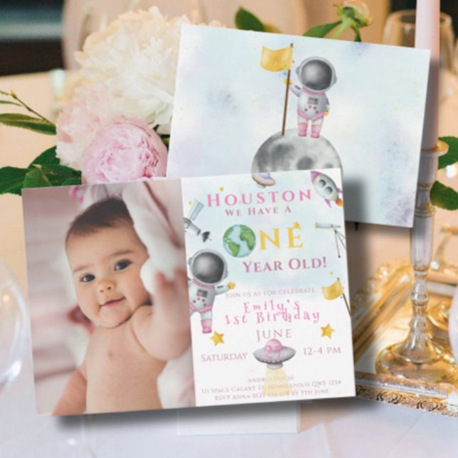 Houston Wir haben ein Jahr alte Raumfähre Astronau Einladung (Von Creator hochgeladen)