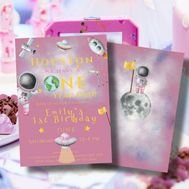 Houston Wir haben ein Jahr alte Raumfähre Astronau Einladung (Von Creator hochgeladen)