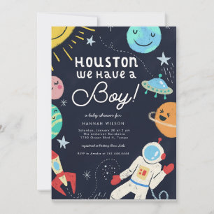 Houston, wir haben ein Weltraum-Babyshower für ein Einladung