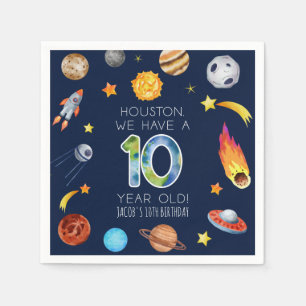 Houston wir haben eine 10-jährige 10. Geburtstagsf Serviette