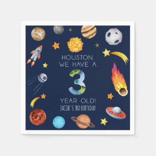 Houston wir haben eine 3 Jahre alte 3. Geburtstags Serviette