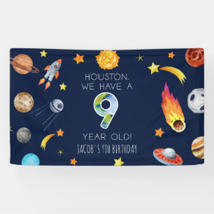 Houston wir haben eine 9-jährige 9. Geburtstagsfei Banner