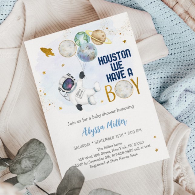 Houston, wir haben eine Baby-Dusche für Junge Astr Einladung (Von Creator hochgeladen)