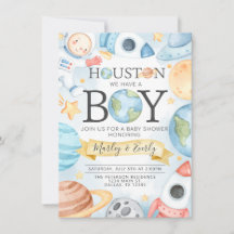 Houston, wir haben eine Boy Space Baby Dusche Einl