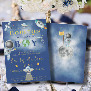 Houston Wir haben einen Baby-Dusche Raumfahrer Einladung