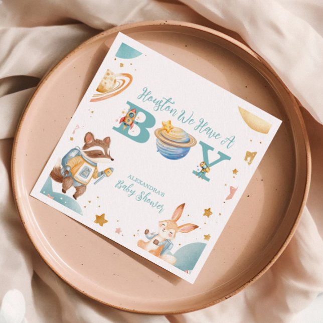 Houston, wir haben einen Jungen im Weltraum Serviette (Von Creator hochgeladen)