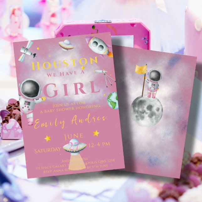 Houston, wir haben einen kleinen Babyduschraum Ast Einladung (Von Creator hochgeladen)