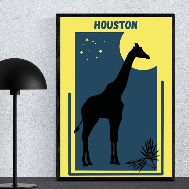 Houston Zoo Texas Vintag Giraffe Poster (Von Creator hochgeladen)