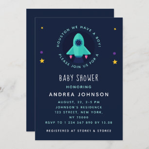 Houston's Boy Rocket Spaceshiship Stars & Space Einladung