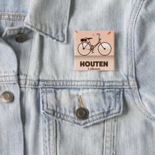 Houten Niederlande Reiseposter. Button