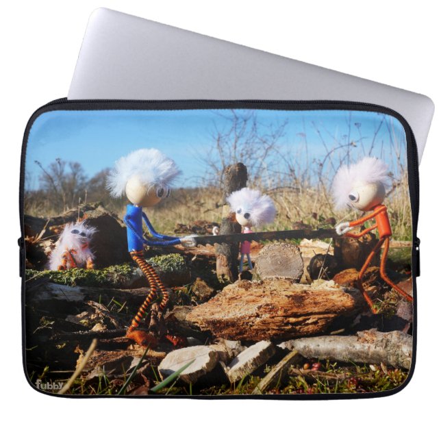 Houtzagerij van de Fubby's. Laptopschutzhülle (Vorderseite)