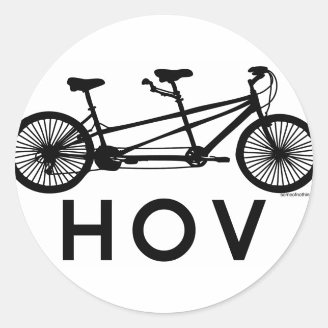 HOV Tandem Fahrrad Runder Aufkleber (Vorderseite)