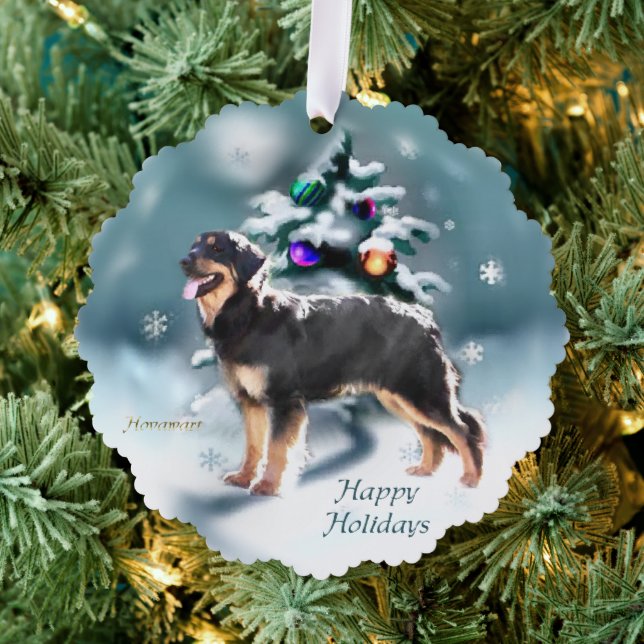 Hovawart Christmas Ornament Karte (Insitu (Baum))
