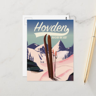 Hovden Norwegen Ski Reiseplakat. Postkarte