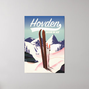 Hovden Norwegen Skireiseplakat. Leinwanddruck
