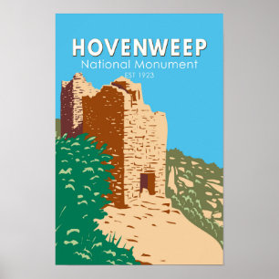 Hovenweep National Monument Vintag Poster