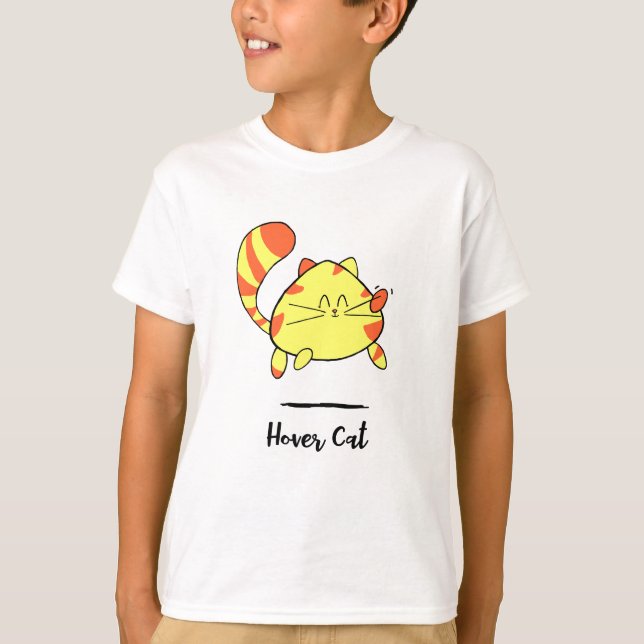 Hover Cat Fun Cartoon Cat Shirt für Kinder (Vorderseite)