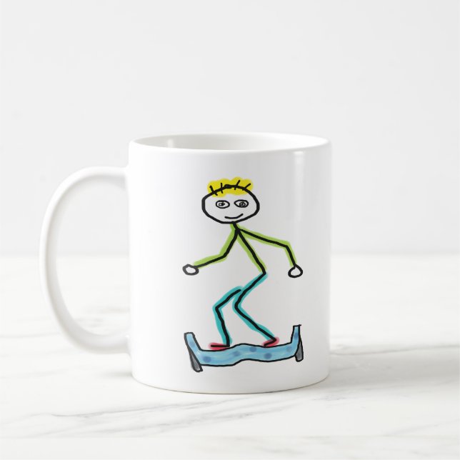 Hoverboard-Strichmännchen Kaffeetasse (Links)