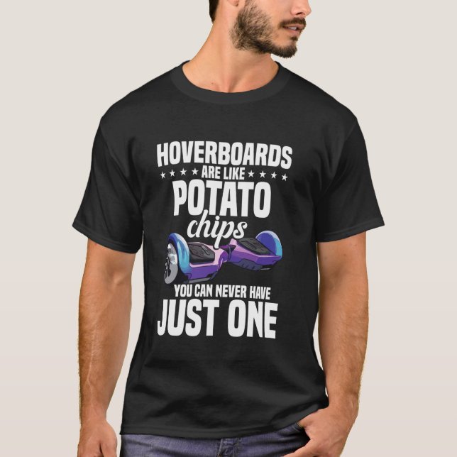 Hoverboarder Kart Kartoffelchips Hoverboard Roller T-Shirt (Vorderseite)