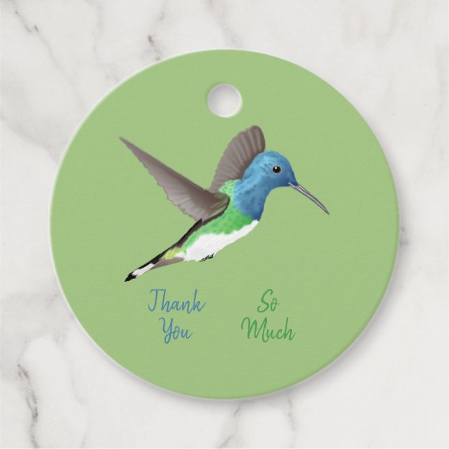 Hovering Jacobin Hummingbird - transparent. Geschenkanhänger (Vorderseite)