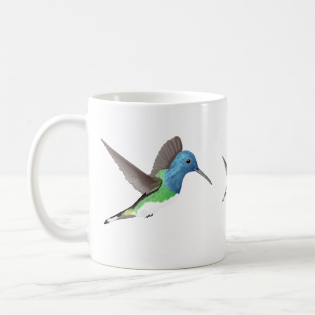 Hovering Jacobin Hummingbird - transparent. Kaffeetasse (Links)