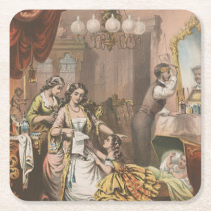Hovey's Cocoa Glycerine, circa 1860 Rechteckiger Pappuntersetzer