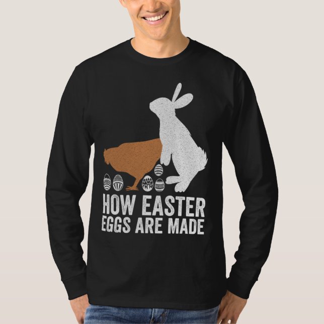How Easter Eggs Are Made  Chicken Bunny Adult Men  T-Shirt (Vorderseite)
