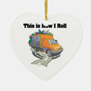 How I Roll (Müllwagen) Keramik Ornament