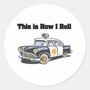 How I Roll (Polizei/Streifenwagen) Runder Aufkleber