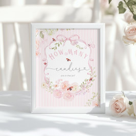 How many candies Love Bug Wildflower Baby Shower Poster