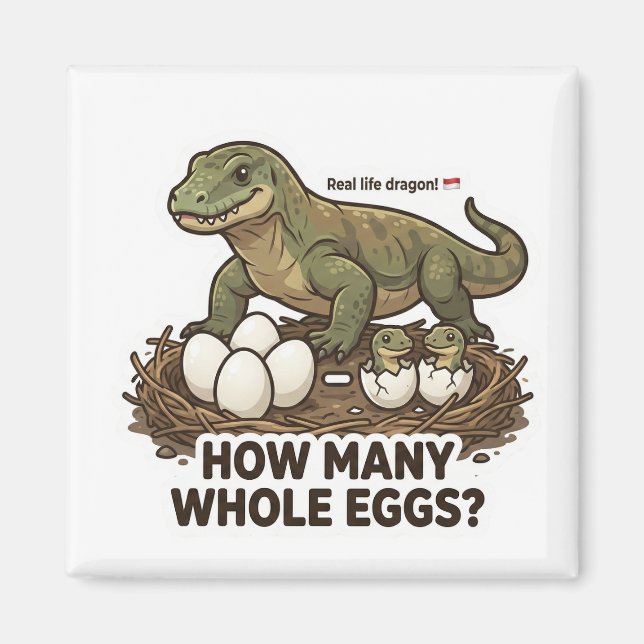 How Many Eggs? Komodo Dragon Math Game Magnet (Vorne)