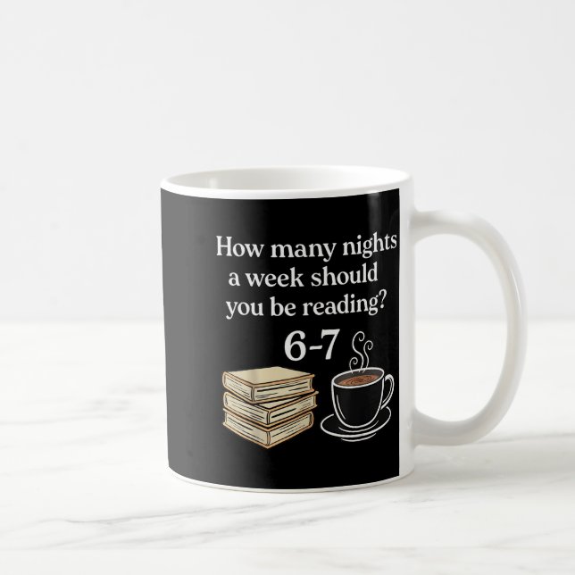 How Many Nights 6 7 Meme Funny Reading Book Lovers Kaffeetasse (Rechts)