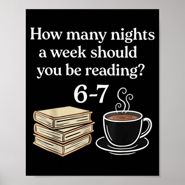 How Many Nights 6 7 Meme Funny Reading Book Lovers Poster (Vorne)