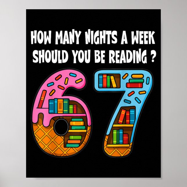 How Many Nights A Week Should You Be Reading 6-7 T Poster (Vorne)