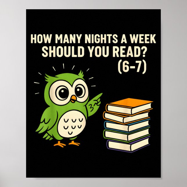How Many Nights A Week Should You Read_ 6–7 Fun Re Poster (Vorne)