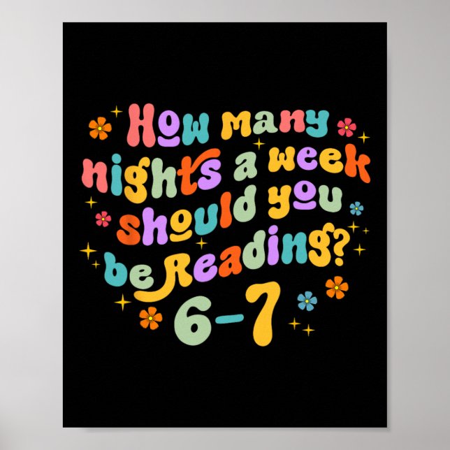 How Many Nights Reading 67 Funny Meme Six Seven Te Poster (Vorne)