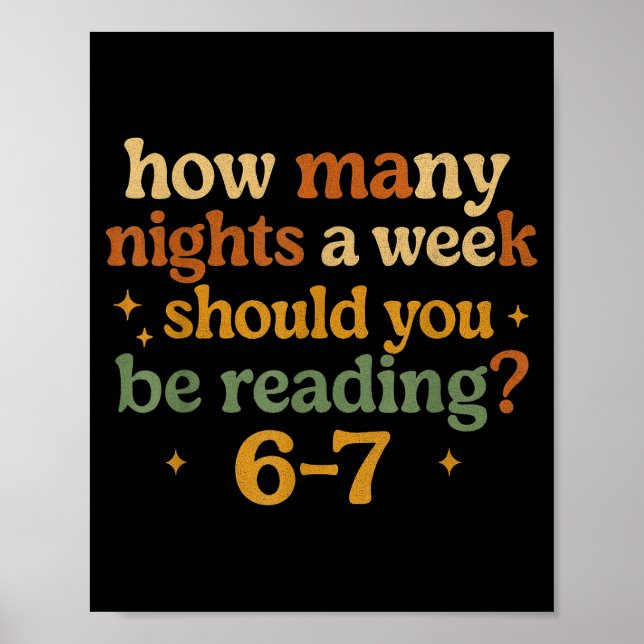 How Many Nights Reading 67 Funny Meme Six Seven Te Poster (Vorne)
