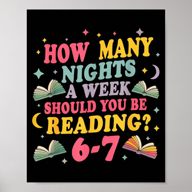 How Many Nights Reading 67 Meme Six Seven Teacher  Poster (Vorne)