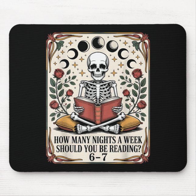 How Many Nights Reading Meme 6 7 Funny Book Lover  Mousepad (Vorne)