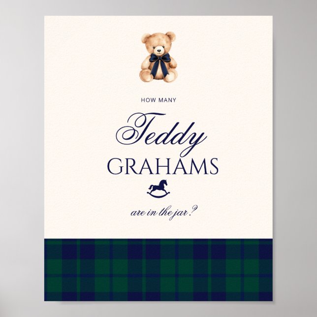 How many teddy grahams Teddy Bear Red Bow Poster (Vorne)